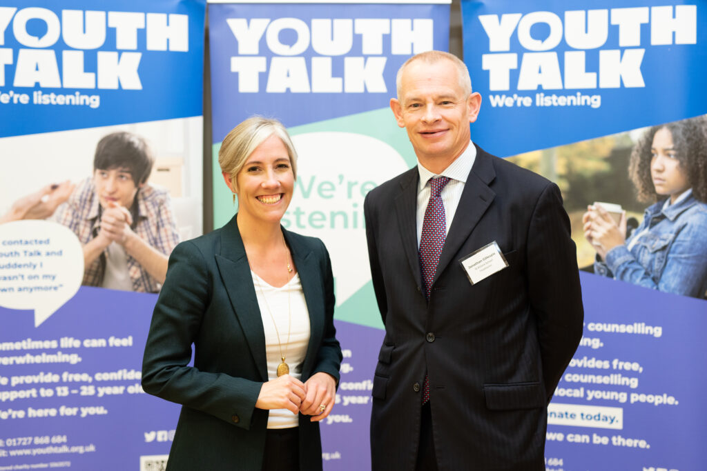 St Albans MP Daisy Cooper and Headteacher of St Albans School Mr Jonathan Gillespie