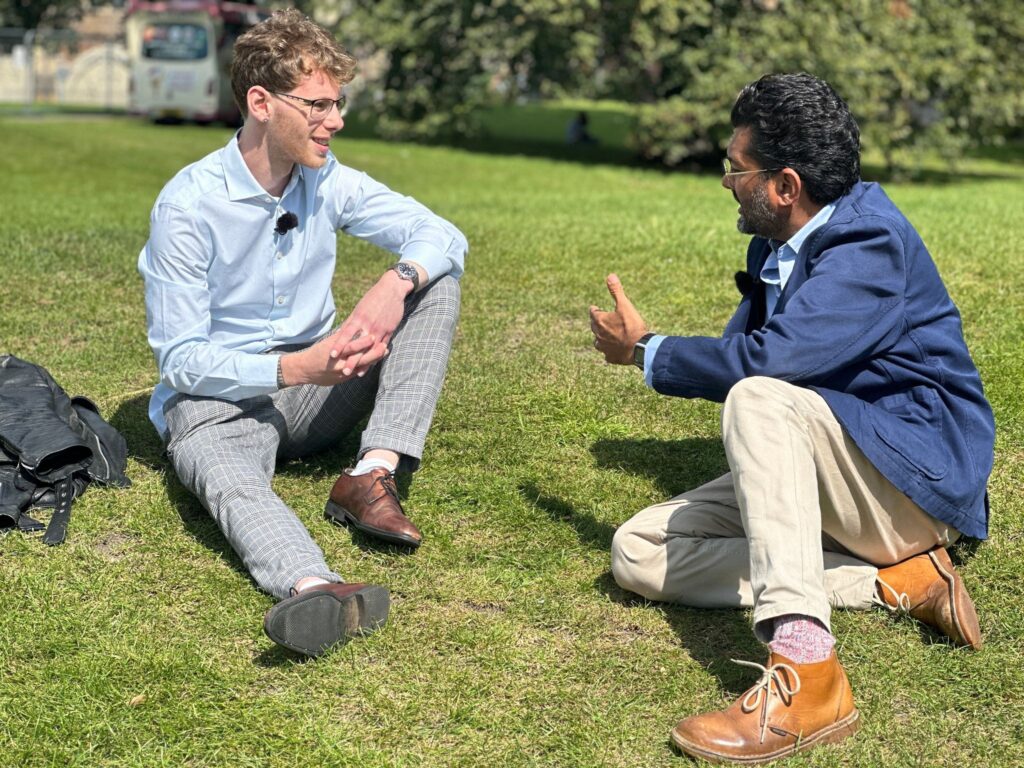 Ashish Joshi, Health Correspondent for Sky News interviewing Sean about his struggles with anxiety and substance misuse through his teenage years before he was recommended to Youth Talk.