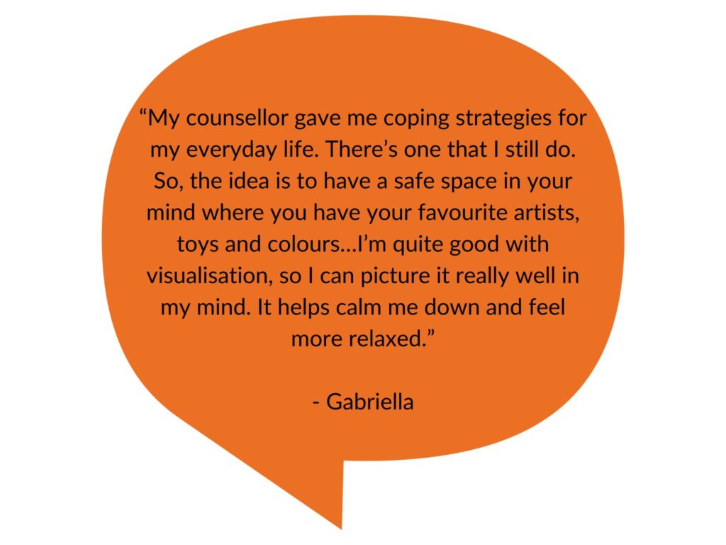 Gabriella's coping strategy to manage mental health
